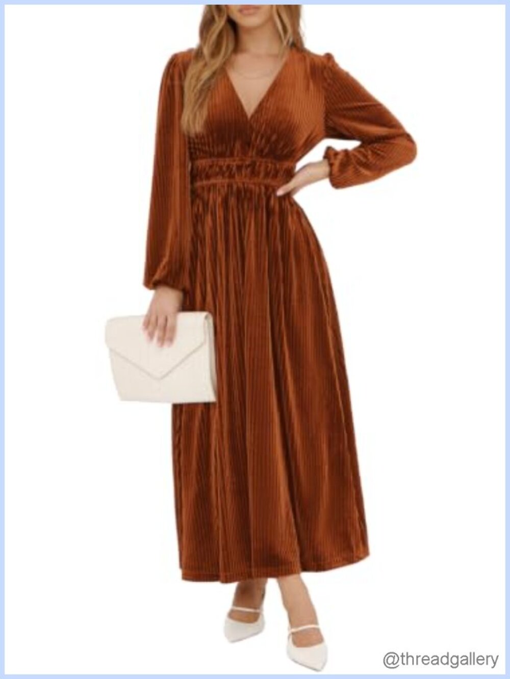 Velvet Long Sleeve Maxi Dress Formal Wedding Guest Cocktail Fall Winter